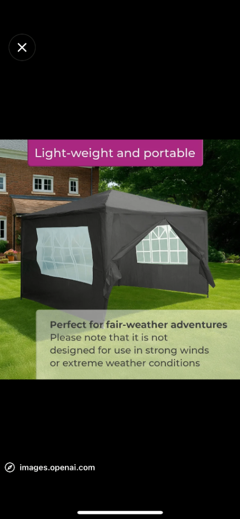 Neo Grey Event Canopy Marquee Tent 110x16x20 CM – New