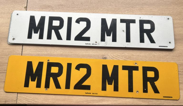 Personal car number plate MR12MTR