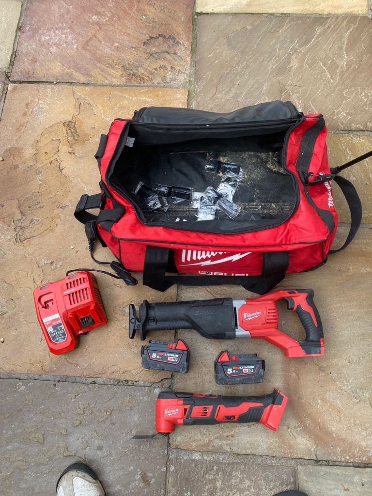 Milwaukee Power Tool Set with Charger, Batteries & Bag
