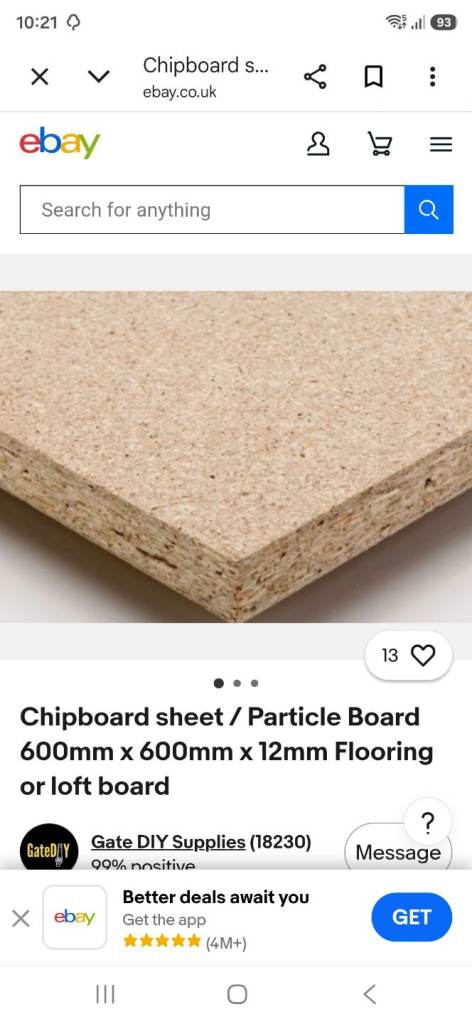 Sheets of chipboard