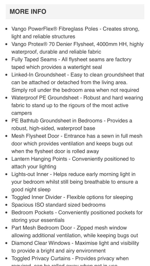 Brand New Vango 400 Tent