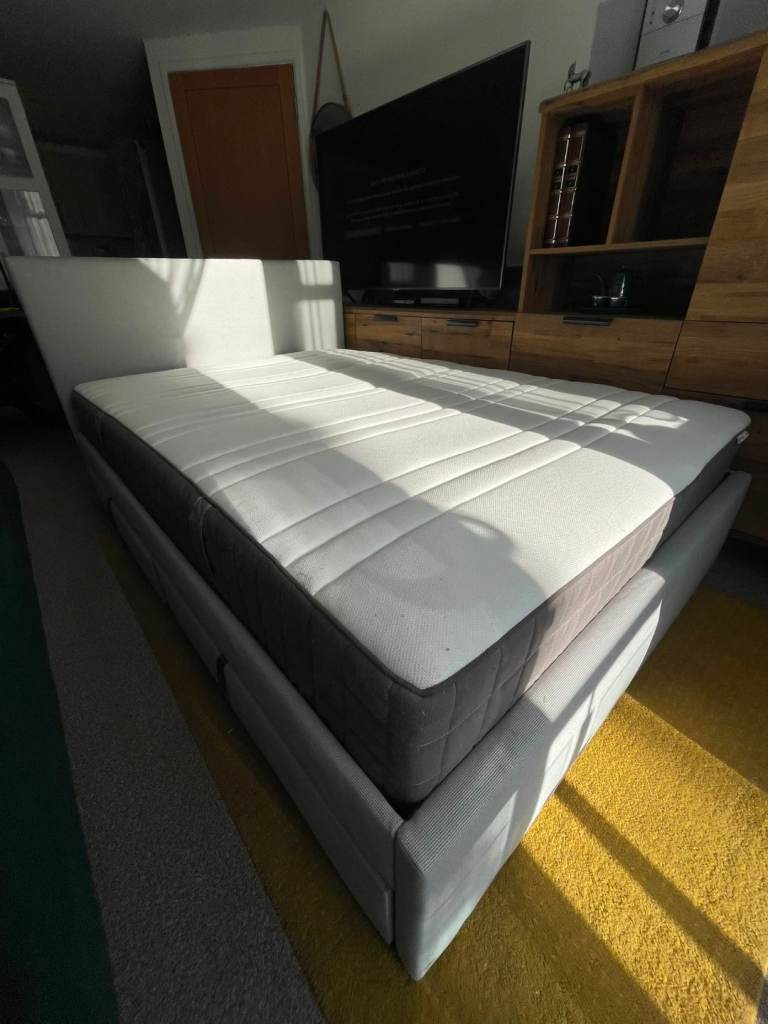 Double bed with mattress – excellent condition