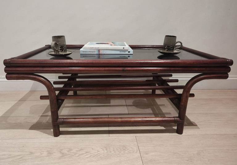 Mid-Century Rattan Coffee Table