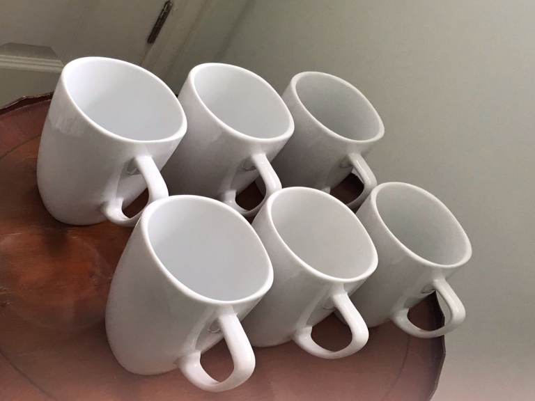 Heal's set of 6 off-white ceramic mugs (never used) REDUCED