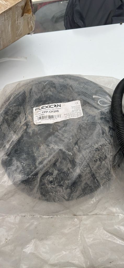 FLEXICON Black Electrical Conduit – New, Unused with off cut