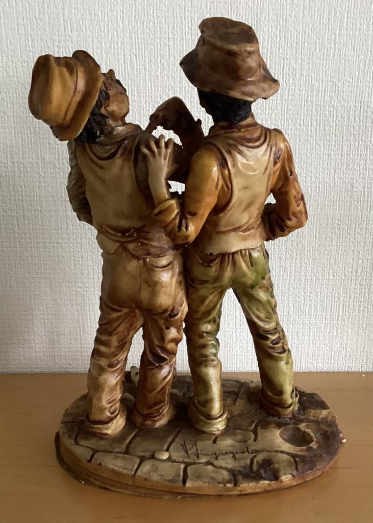 A FANTASTIC VINTAGE FRANCO INGARGIOLA SCULPTURE  “DRUNK FRIENDS”