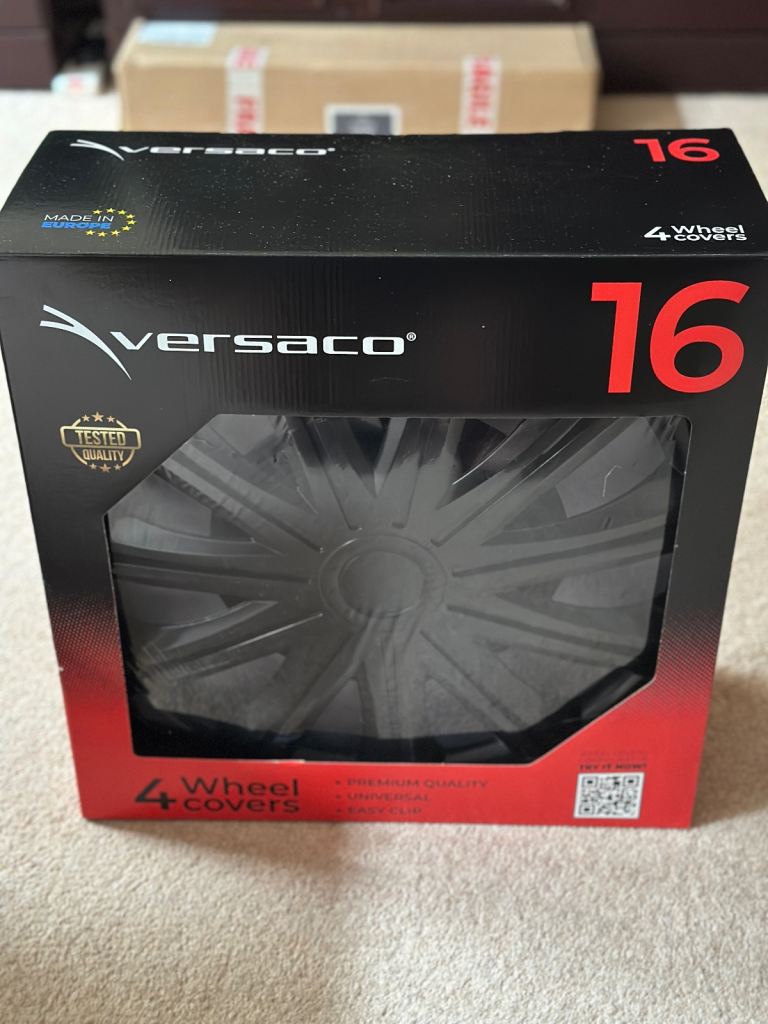 Versaco Car Wheel Trims - Black 16” 11-Spoke - Boxed Set of 4