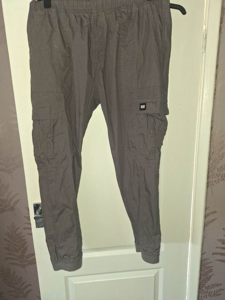 Weekend Offender grey cargo trousers mens