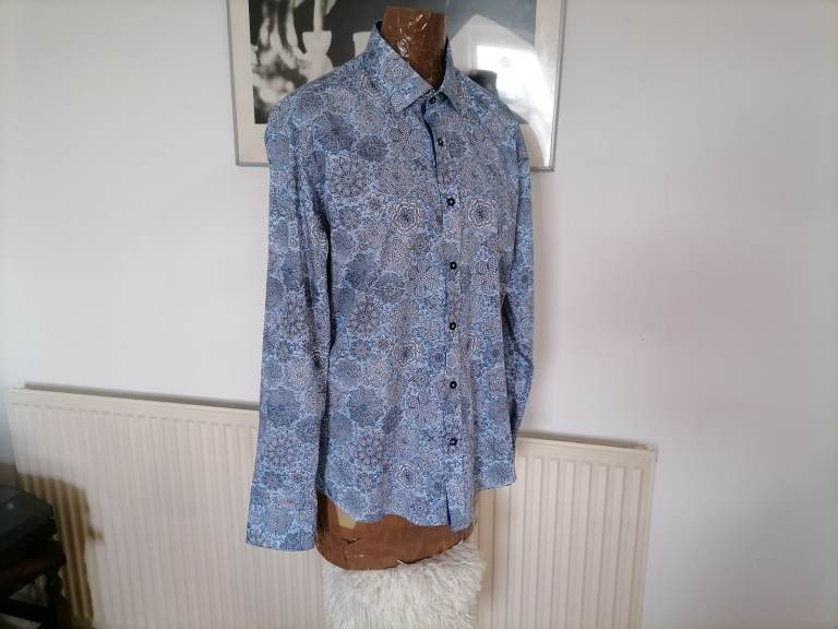 Designer OSCAR BANKS Luxury Pure Cotton Shirt. N. Mint Cond. Size : M ( 39 - 40)