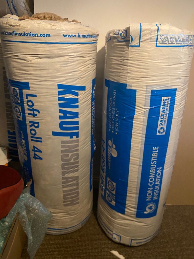 4x Insulation Loft Roll, 100mm Combi-cut - New
