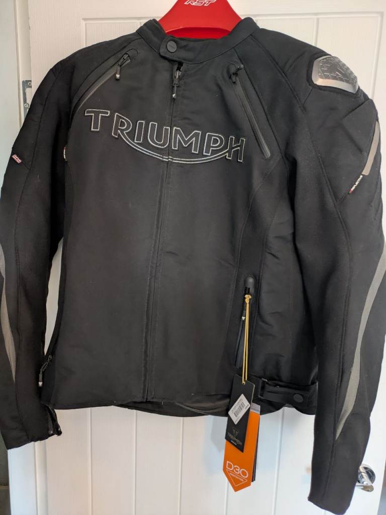 Triumph Triple Sport Tritech Motorcycle Jacket MTES2206-XL Size XL, Black, As New with tags