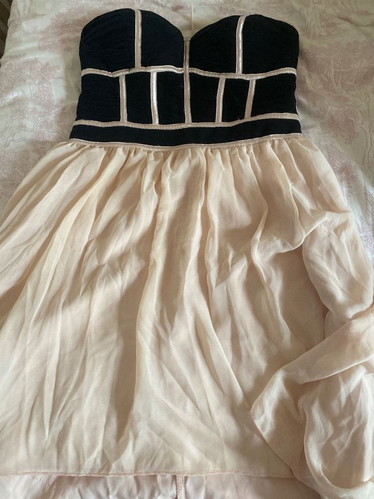 Strapless Black and Cream Dress – Good Condition