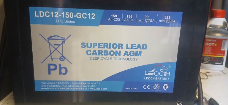 LEOCH BATTERY LDC12-150-GC12 Superior Lead Carbon AGM Deep Cycle Battery