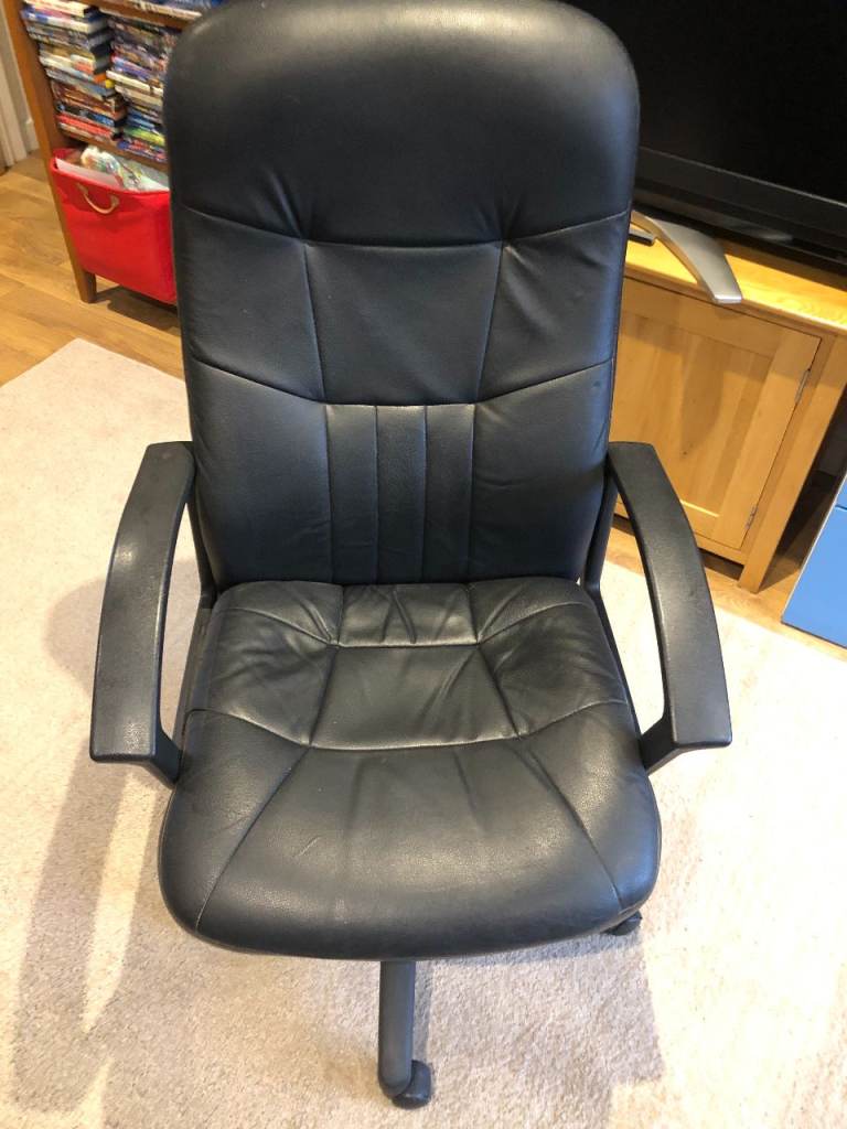 Office chair adjustable height with leather cover