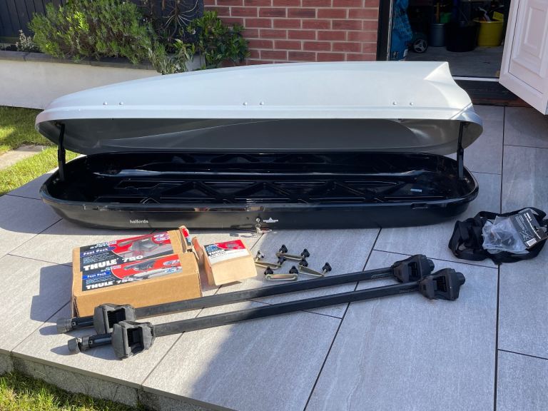 Halfords Roof Box & Thule Roof Bars System – Complete Set