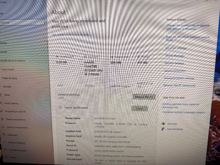 ASUS Computer Tower Windows 10 500 GB SSD 6 GB RAM 128GB Graphics