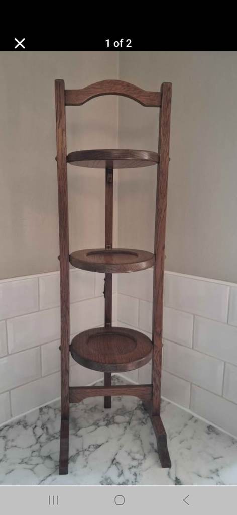 Vintage wooden folding cake stand 