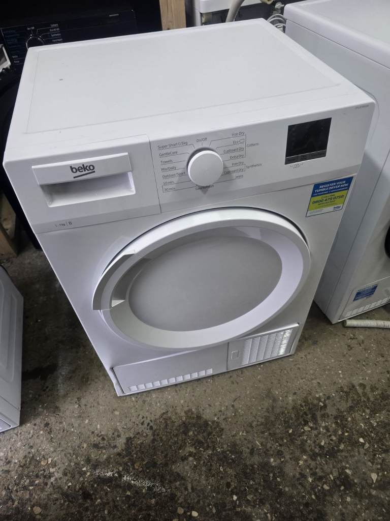 C1021 white beko 7kg condenser tumble dryer comes with warranty can be delivered or collected 