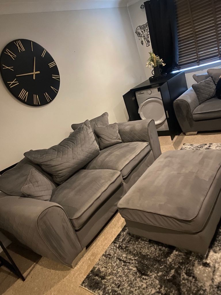 Sofa 3 seater & 2 seater & puffet. 