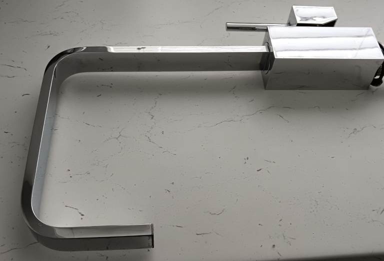 Chrome monobloc kitchen mixer tap with Flexi connectors