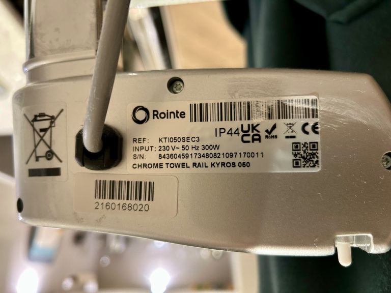 Rointe Kyros Chrome Electric Towel Rail 