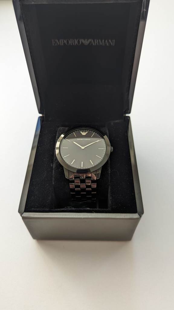 Emporio Armani AR2488 Watch Black Stainless Steel. Box, papers and receipt