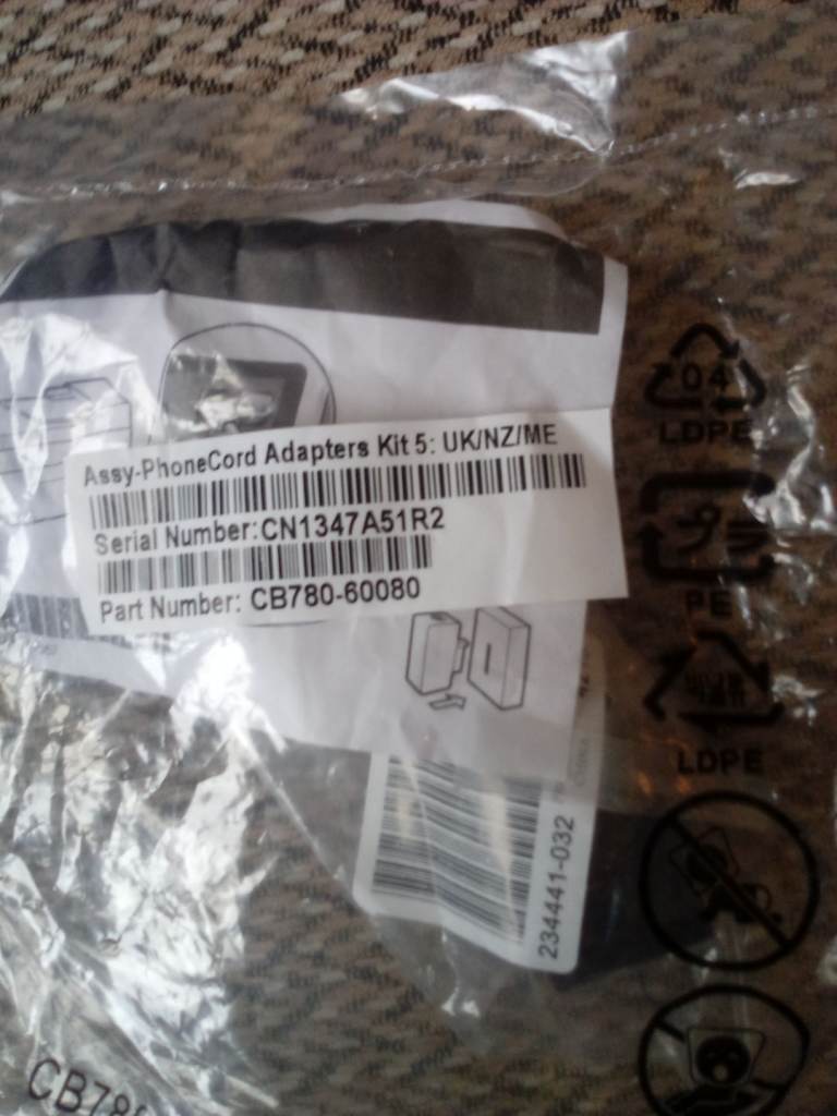 Genuine HP PhoneCord Printer Adapter CB780-60080, Jack/Modem Adapter Kit 5