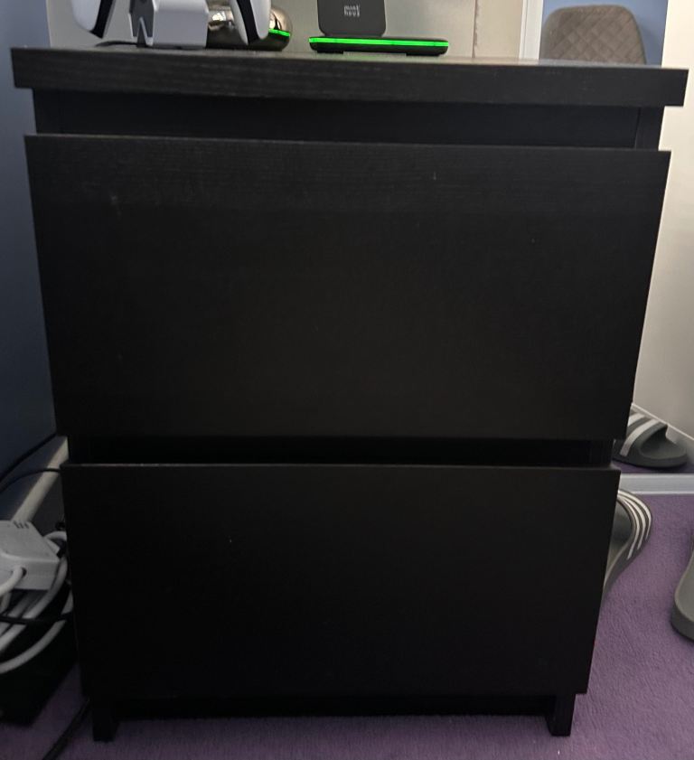 image for Ikea black/brown bedside table 