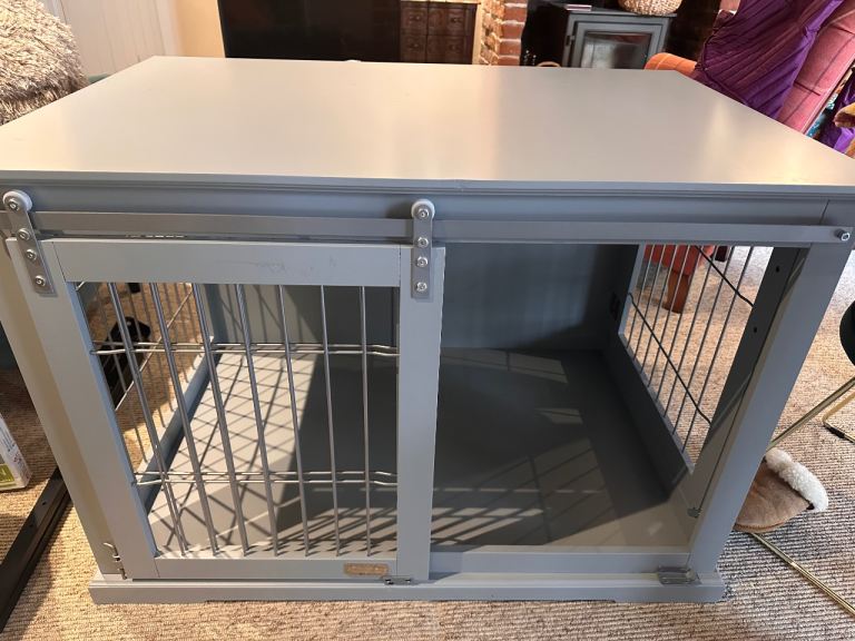 Lords and Labrador’s wooden dog crate. 