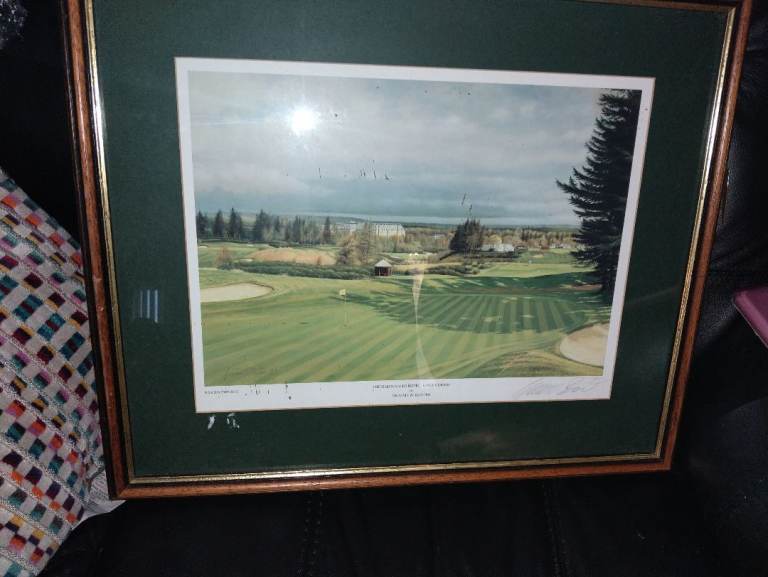 VERY NICE FRAMED & GLAZED Signed Print Graham Baxter 'Gleneagles Kings Golf Course