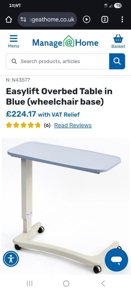 image for Disability overbed table (the same as hospital table)