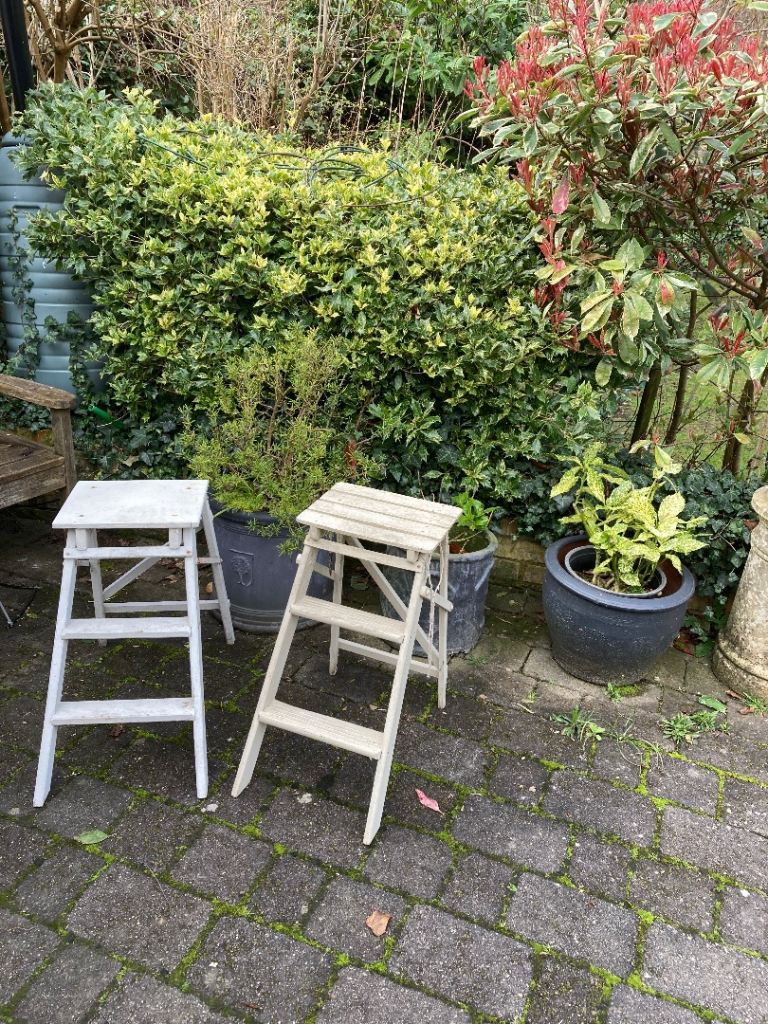 Painted wooden step ladders
