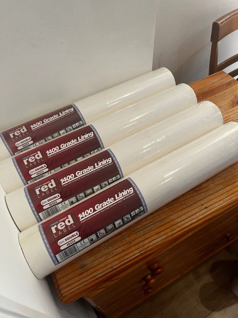 Red Label 1400 Grade Lining Paper - 4 Rolls, New