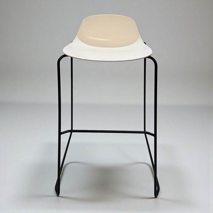 Second Hand Hay Stool - White  plastic seat shell