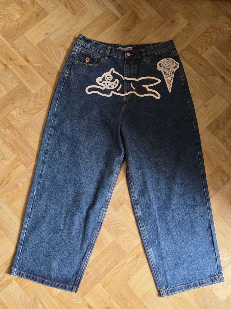 Billionaire Boys Club ICE CREAM TRIPLE SCOOP 34X32 EXTRA WIDE FIT RUNNING DOG JEANS. NEW WITH TAGS