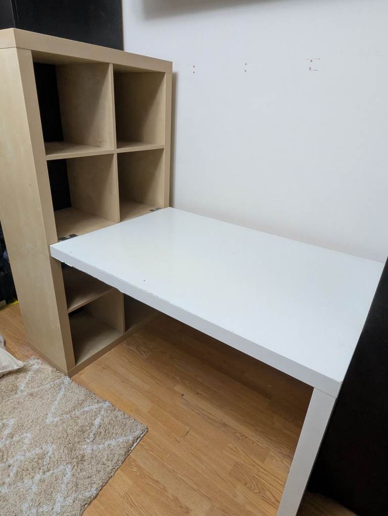 image for White IKEA desk with shelf - £30 Only
