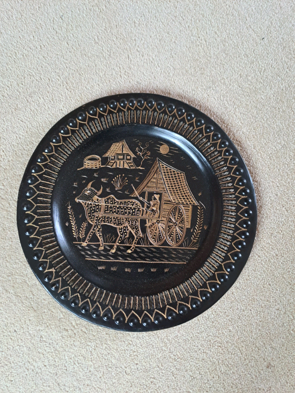 Vintage Metal Engraved wall plate