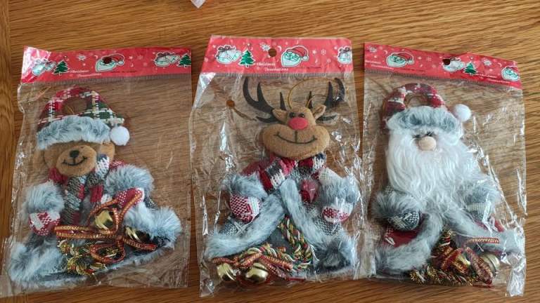 Christmas Tree Cloth Pendant, Santa Claus Bear/Elk/Santa Claus, DIY Christmas Decor