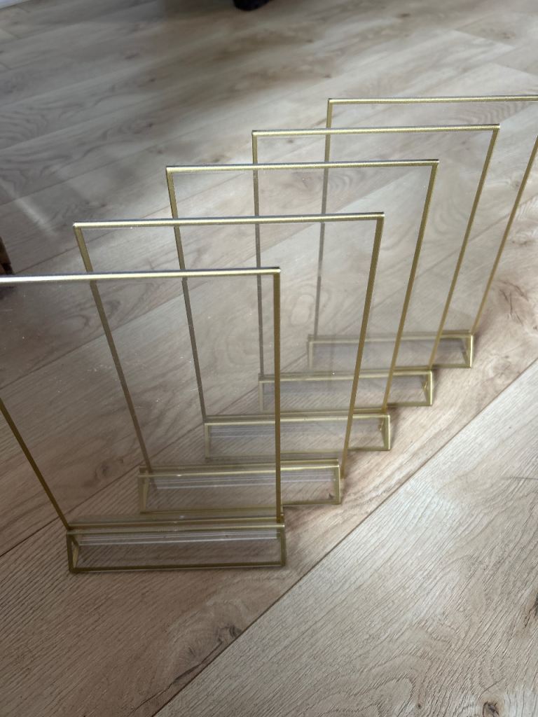 5 x table image stand wedding ready