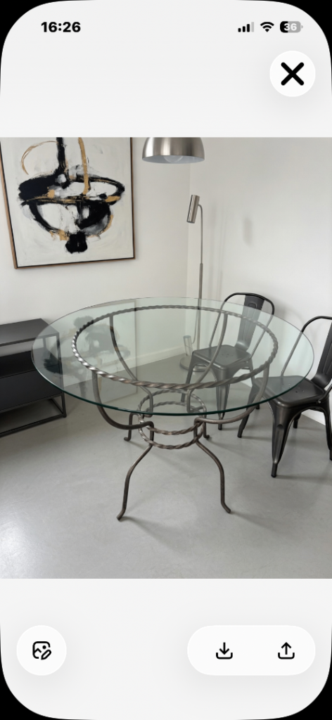 Glass top table 