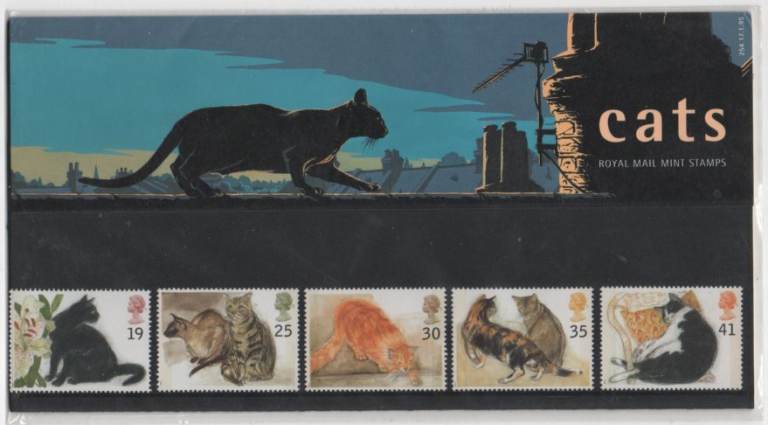 % collectable unfranked  royal mail Cat stamps