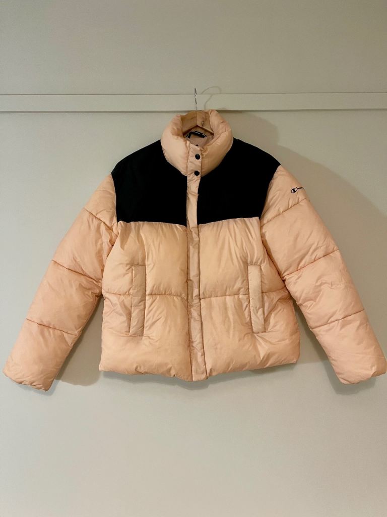 image for Champion Women’s Puffer Bomber Jacket Peachy Keen - size Small