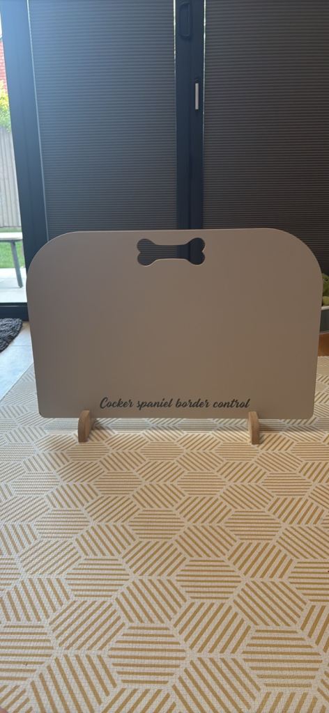 “Cocker spaniel border control” stair / door guard
