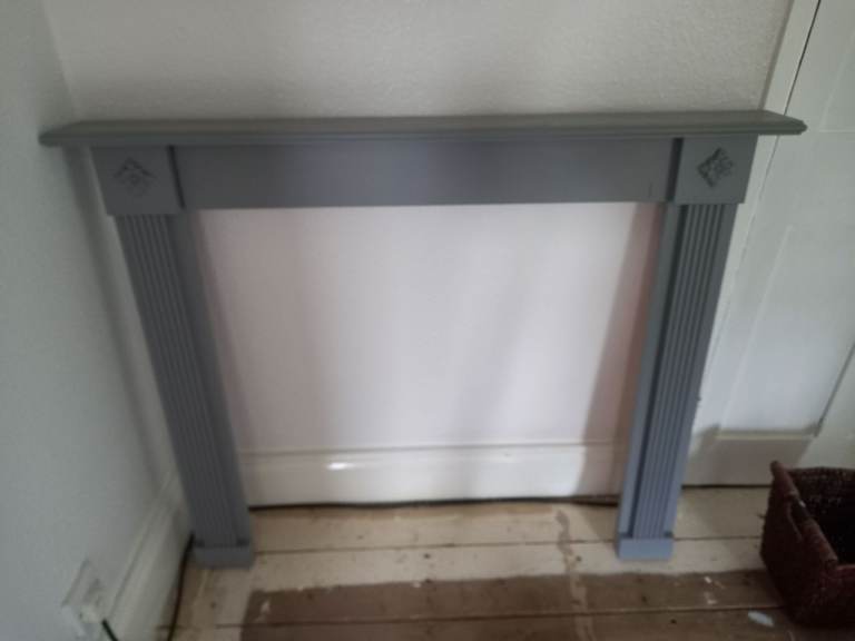Free painted Grey Wooden Fireplace Surround – Good Condition