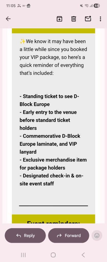 2x VIP DBE EUROPE TICKETS D block Europe