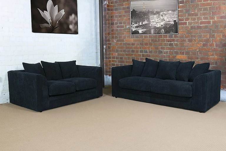 Corner & 3+2 Seater Dylan Sofa Set Brand New Jumbo Cord L Shape Sofa FREE DELIVERY order Now = =
