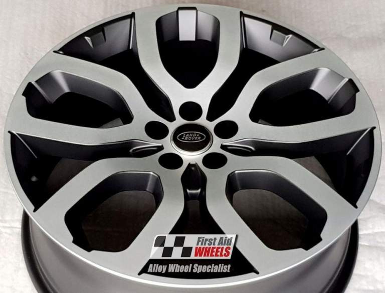 R469DBS Swap RANGE ROVER SPORT 4x 22'' GENUINE 5004 SATIN BLACK DIAMOND CUT ALLOY WHEELS