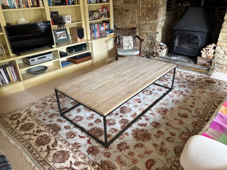 Neptune Carter Coffee Table - Wood and Metal Frame, Perfect Condition