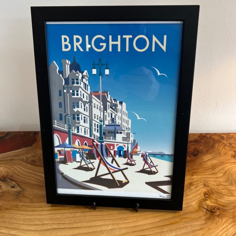 Brighton framed print poster 33x24cm black frame