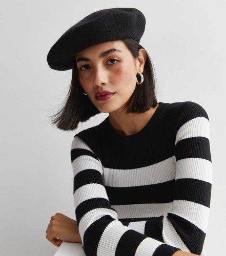 New Black Autumn Winter Wool Blend French Beret. POST OR COLLECT!